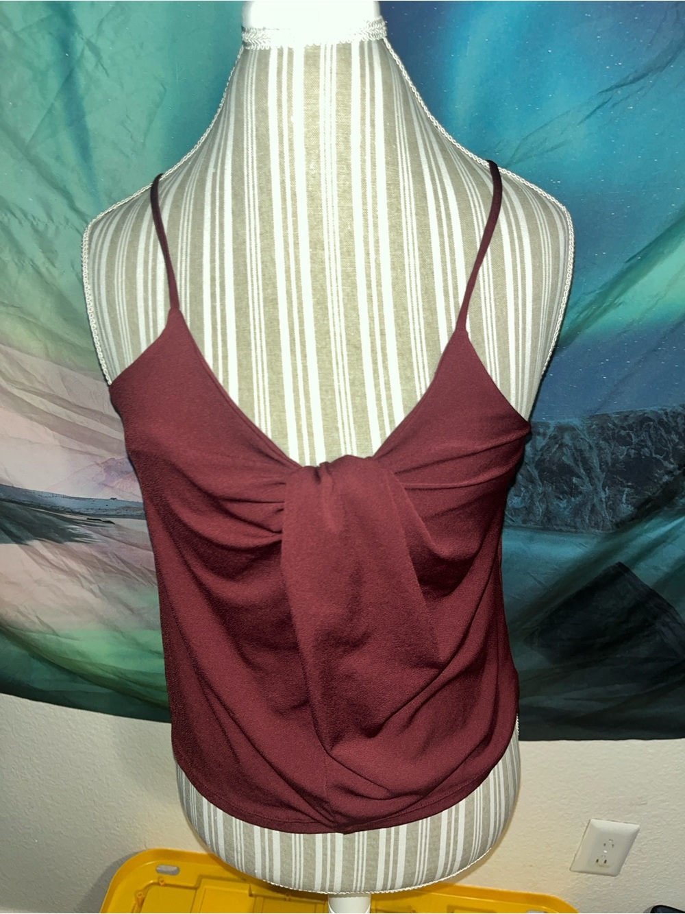 Banana Republic Burgundy Twist-Front Spaghetti Strap Camisole